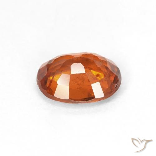 Hessonite Garnet Gemstone in 6.7 x 5.4 mm Size for Sale, Hessonite Garnet Stone in Medium Dark-Orange Color