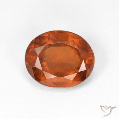 2.15ct Natural Medium Dark-Orange Hessonite Garnet, Oval, VS