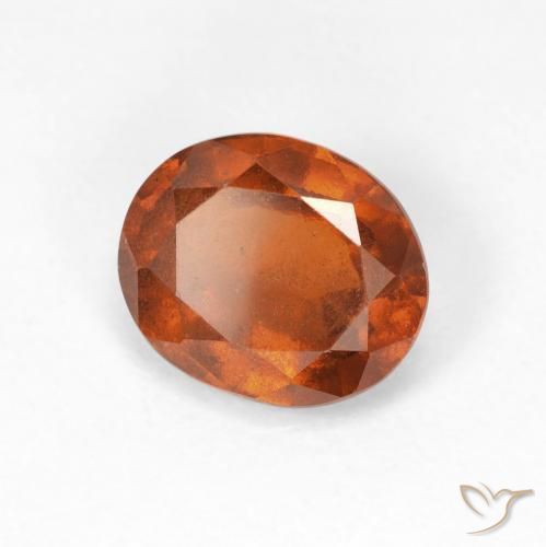 2.15 ct Orange Hessonite Garnet Stone, Natural Hessonite Garnet in Oval Facet Shape for Sale