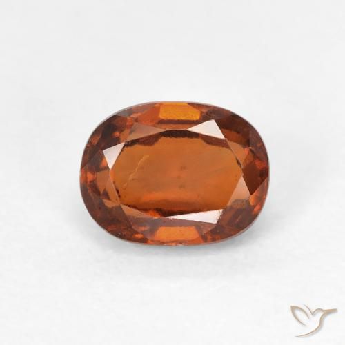 1.25ct Natural Medium Dark-Orange Hessonite Garnet, Oval, VS