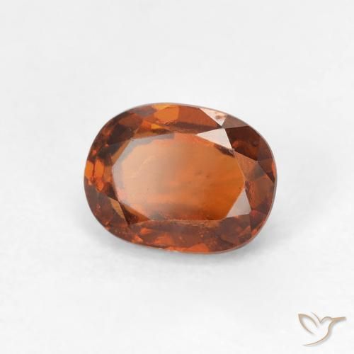 1.25 ct Orange Hessonite Garnet Stone, Natural Hessonite Garnet in Oval Facet Shape for Sale