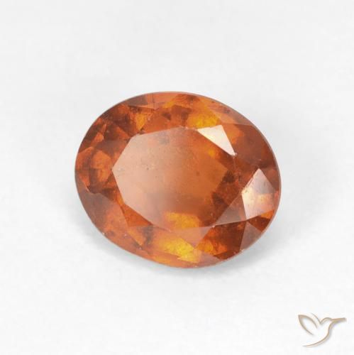 2.39 ct Orange Hessonite Garnet Stone, Natural Hessonite Garnet in Oval Facet Shape for Sale