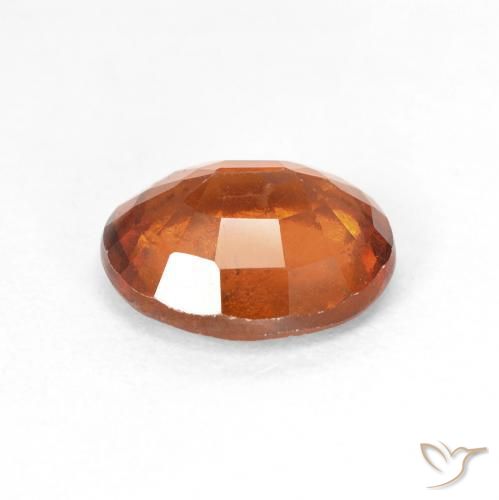 Hessonite Garnet Gemstone in 9 x 7.3 mm Size for Sale, Hessonite Garnet Stone in Amber Orange Color