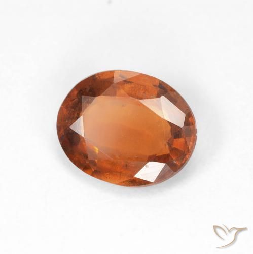 1.68 ct Orange Hessonite Garnet Stone, Natural Hessonite Garnet in Oval Facet Shape for Sale