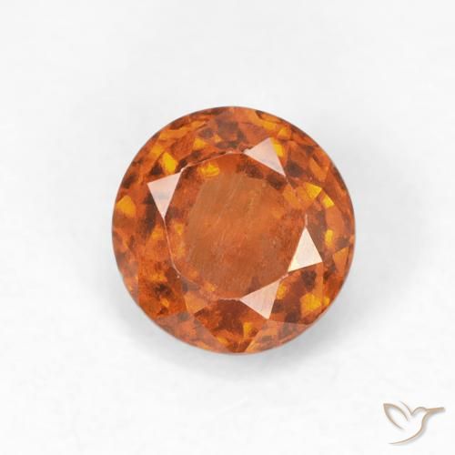 0.92ct Natural Reddish Orange Hessonite Garnet, Round, VS
