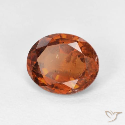 2.12 ct Orange Hessonite Garnet Stone, Natural Hessonite Garnet in Oval Facet Shape for Sale