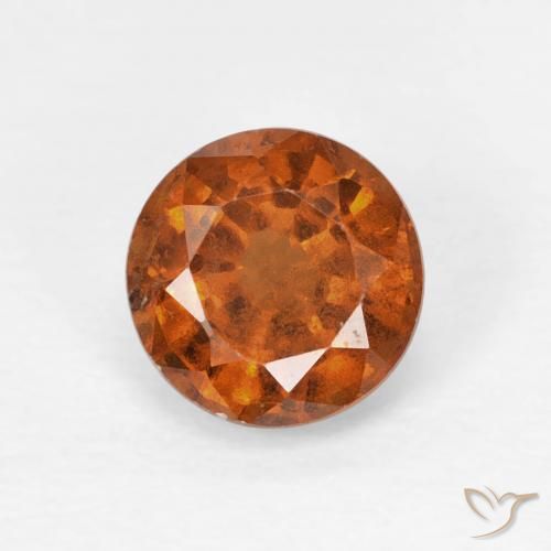 0.94ct Natural Deep Orange Hessonite Garnet, Round, VS