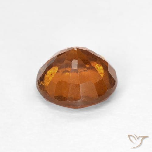 Hessonite Garnet Gemstone in 5.7 mm Size for Sale, Hessonite Garnet Stone in Deep Orange Color