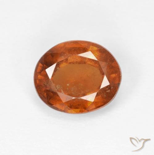 2.12ct Natural Amber Orange Hessonite Garnet, Oval, VS