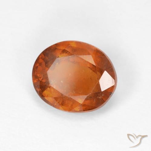 2.12 ct Orange Hessonite Garnet Stone, Natural Hessonite Garnet in Oval Facet Shape for Sale