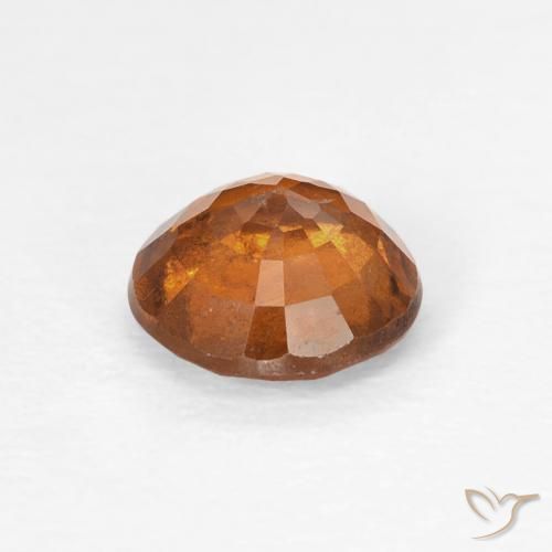 Hessonite Garnet Gemstone in 5.7 mm Size for Sale, Hessonite Garnet Stone in Medium Dark-Orange Color