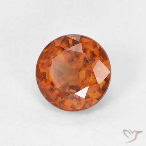 0.94 ct Orange Hessonite Garnet Stone, Natural Hessonite Garnet in Round Facet Shape for Sale