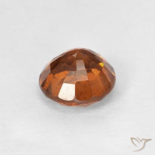 Hessonite Garnet Gemstone in 5.5 mm (calibrated) Size for Sale, Hessonite Garnet Stone in Medium Dark-Orange Color