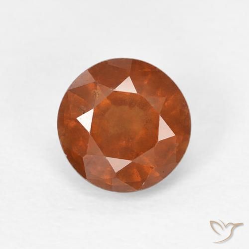 0.91ct Natural Deep Orange Hessonite Garnet, Round, VS