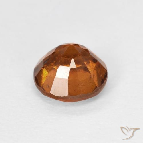 Hessonite Garnet Gemstone in 5.7 mm Size for Sale, Hessonite Garnet Stone in Deep Orange Color