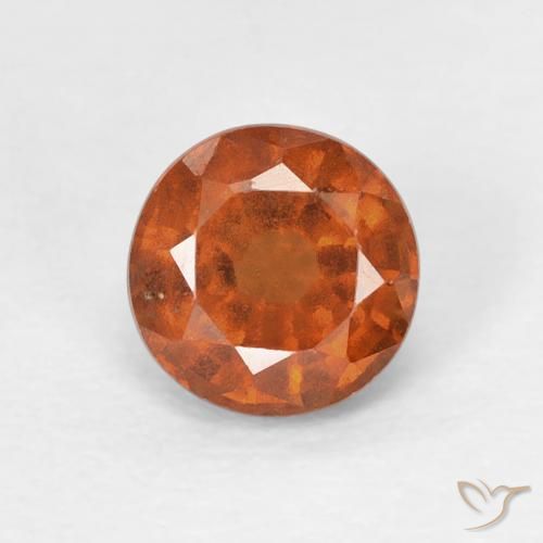 0.98ct Natural Deep Orange Hessonite Garnet, Round, VS