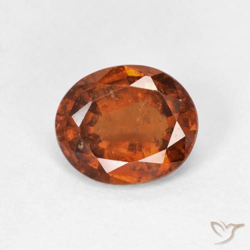 1.60ct Natural Deep Orange Hessonite Garnet, Oval, VS