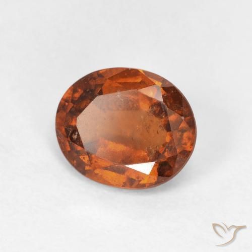 1.60 ct Orange Hessonite Garnet Stone, Natural Hessonite Garnet in Oval Facet Shape for Sale