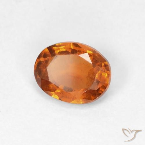 0.95 ct Orange Hessonite Garnet Stone, Natural Hessonite Garnet in Oval Facet Shape for Sale