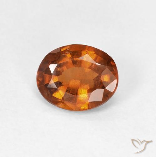 1.06ct Natural Deep Orange Hessonite Garnet, Oval, VS