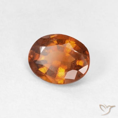 1.06 ct Orange Hessonite Garnet Stone, Natural Hessonite Garnet in Oval Facet Shape for Sale