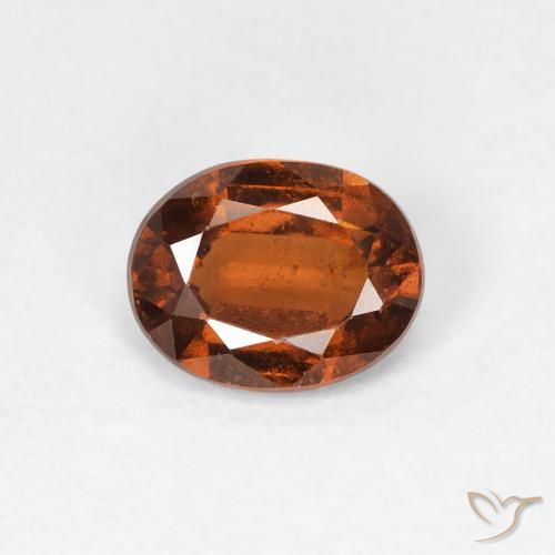 1.23ct Natural Dark Orange Hessonite Garnet, Oval, VS