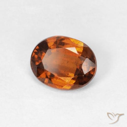1.23 ct Orange Hessonite Garnet Stone, Natural Hessonite Garnet in Oval Facet Shape for Sale
