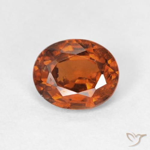 1.74ct Natural Dark Orange Hessonite Garnet, Oval, VS