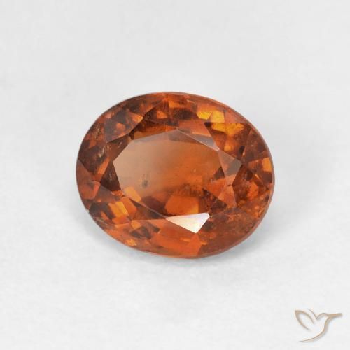 1.74 ct Orange Hessonite Garnet Stone, Natural Hessonite Garnet in Oval Facet Shape for Sale