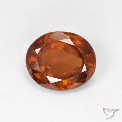 1.65ct Natural Deep Orange Hessonite Garnet, Oval, VS