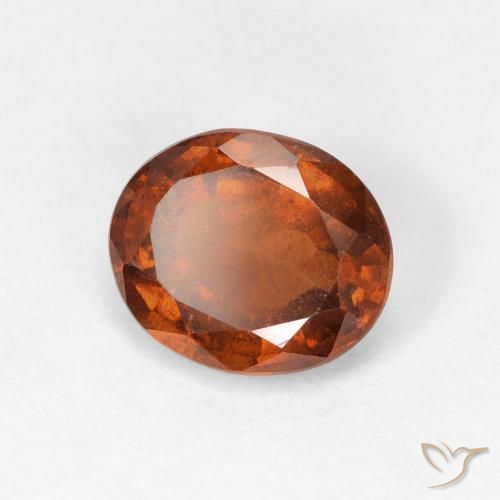 1.65 ct Orange Hessonite Garnet Stone, Natural Hessonite Garnet in Oval Facet Shape for Sale