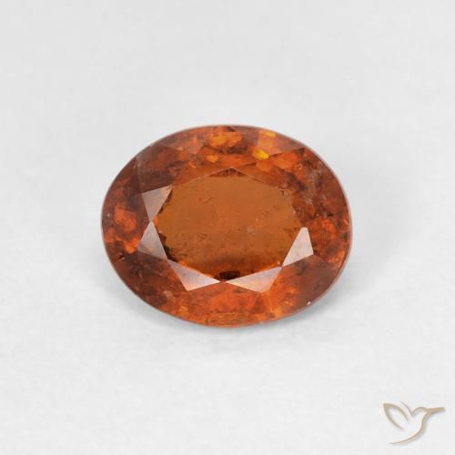 1.39ct Natural Medium Dark-Orange Hessonite Garnet, Oval, VS