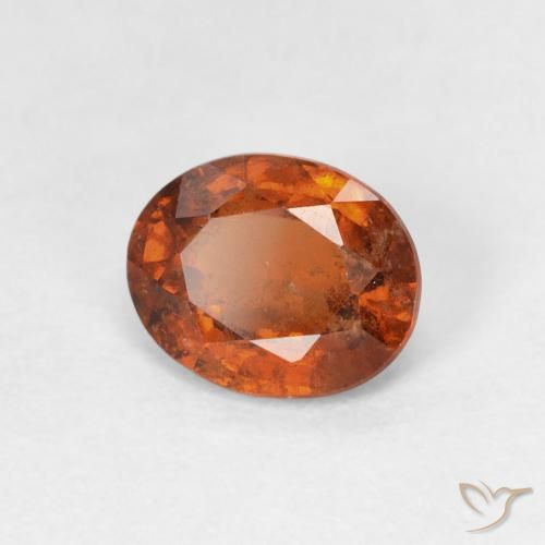 1.39 ct Orange Hessonite Garnet Stone, Natural Hessonite Garnet in Oval Facet Shape for Sale