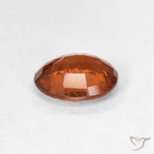 Hessonite Garnet Gemstone in 7.6 x 6.2 mm Size for Sale, Hessonite Garnet Stone in Medium Dark-Orange Color