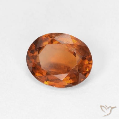 1.48 ct Orange Hessonite Garnet Stone, Natural Hessonite Garnet in Oval Facet Shape for Sale