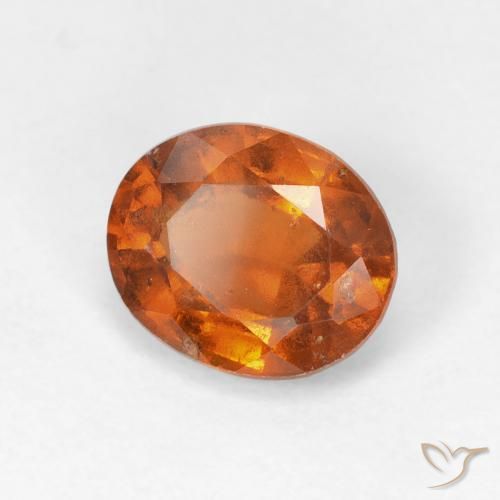 1.88 ct Orange Hessonite Garnet Stone, Natural Hessonite Garnet in Oval Facet Shape for Sale