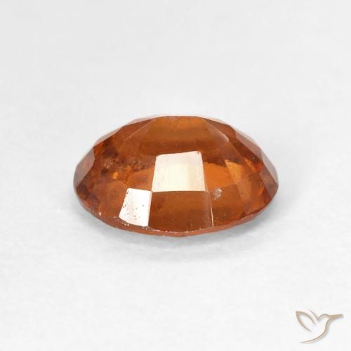 Hessonite Garnet Gemstone in 8.2 x 6.8 mm Size for Sale, Hessonite Garnet Stone in Deep Orange Color