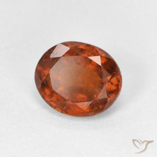 1.71 ct Orange Hessonite Garnet Stone, Natural Hessonite Garnet in Oval Facet Shape for Sale