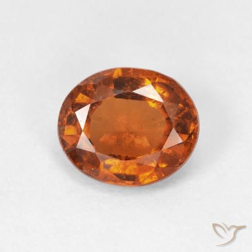 1.56ct Natural Medium Dark-Orange Hessonite Garnet, Oval, VS