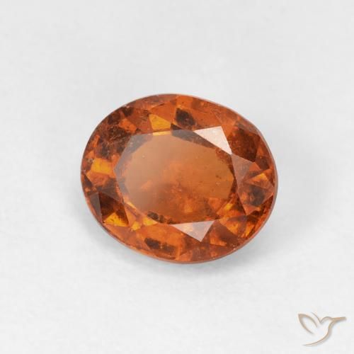 1.56 ct Orange Hessonite Garnet Stone, Natural Hessonite Garnet in Oval Facet Shape for Sale
