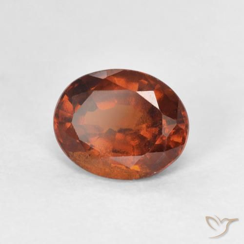 1.64 ct Orange Hessonite Garnet Stone, Natural Hessonite Garnet in Oval Facet Shape for Sale