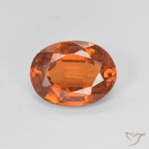 1.74ct Natural Deep Orange Hessonite Garnet, Oval, VVS-VS