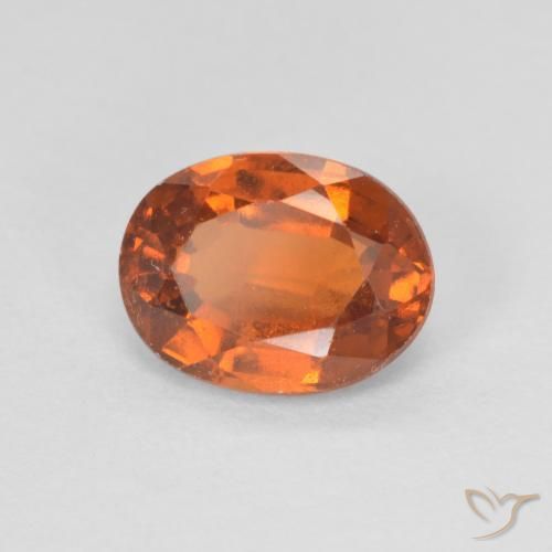 1.74 ct Orange Hessonite Garnet Stone, Natural Hessonite Garnet in Oval Facet Shape for Sale