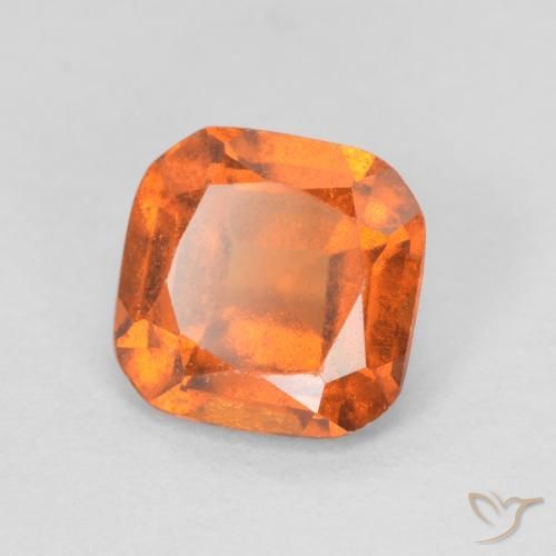 1.27 ct Orange Hessonite Garnet Stone, Natural Hessonite Garnet in Cushion-Cut Shape for Sale