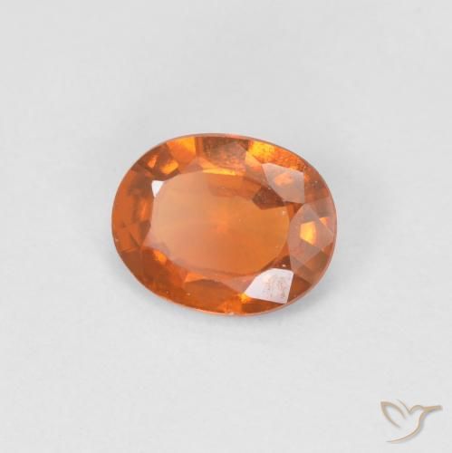 0.82 ct Orange Hessonite Garnet Stone, Natural Hessonite Garnet in Oval Facet Shape for Sale