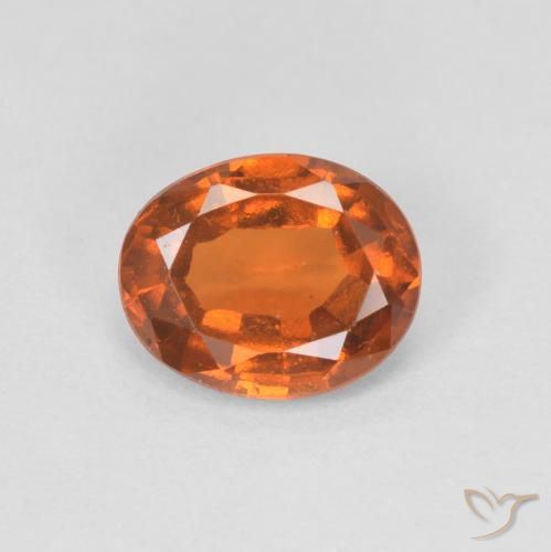 1.28ct Natural Medium Orange Hessonite Garnet, Oval, VVS-VS