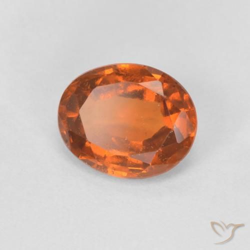 1.28 ct Orange Hessonite Garnet Stone, Natural Hessonite Garnet in Oval Facet Shape for Sale