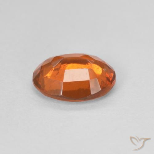 Hessonite Garnet Gemstone in 7.5 x 6.1 mm Size for Sale, Hessonite Garnet Stone in Medium Orange Color
