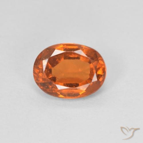 1.05ct Natural Medium Orange Hessonite Garnet, Oval, VVS-VS