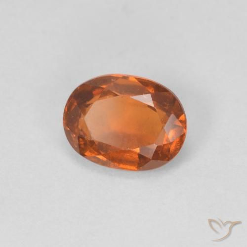 0.96 ct Orange Hessonite Garnet Stone, Natural Hessonite Garnet in Oval Facet Shape for Sale